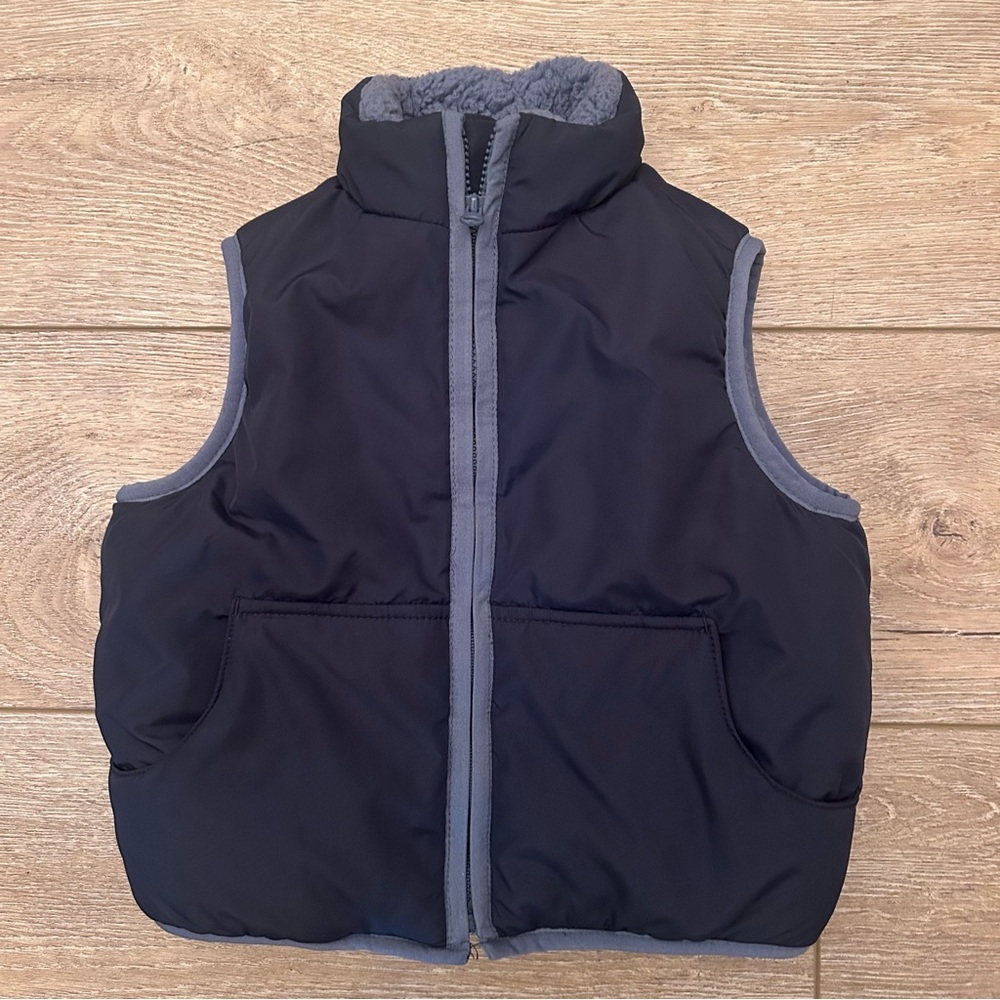 Janie and Jack Navy Blue‎ Puffer Fleece Vest Baby Boy 18-24 Months Warm Outdoors
